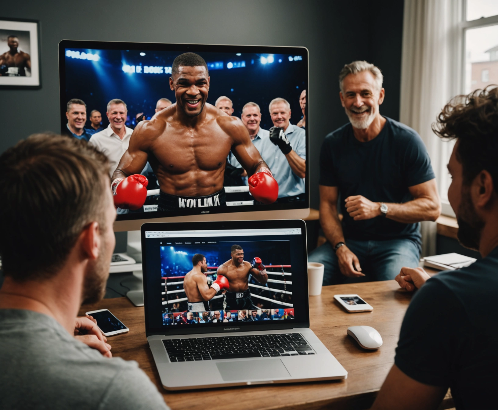 virtual-meet-5 Boxers in a virtual meet and greet