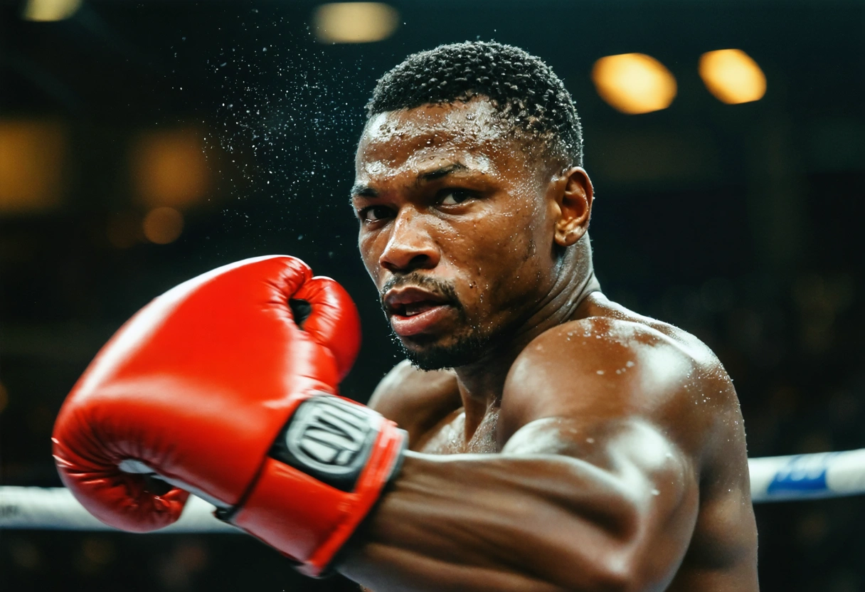 Collage of legendary boxers showcasing defensive skills in iconic arenas